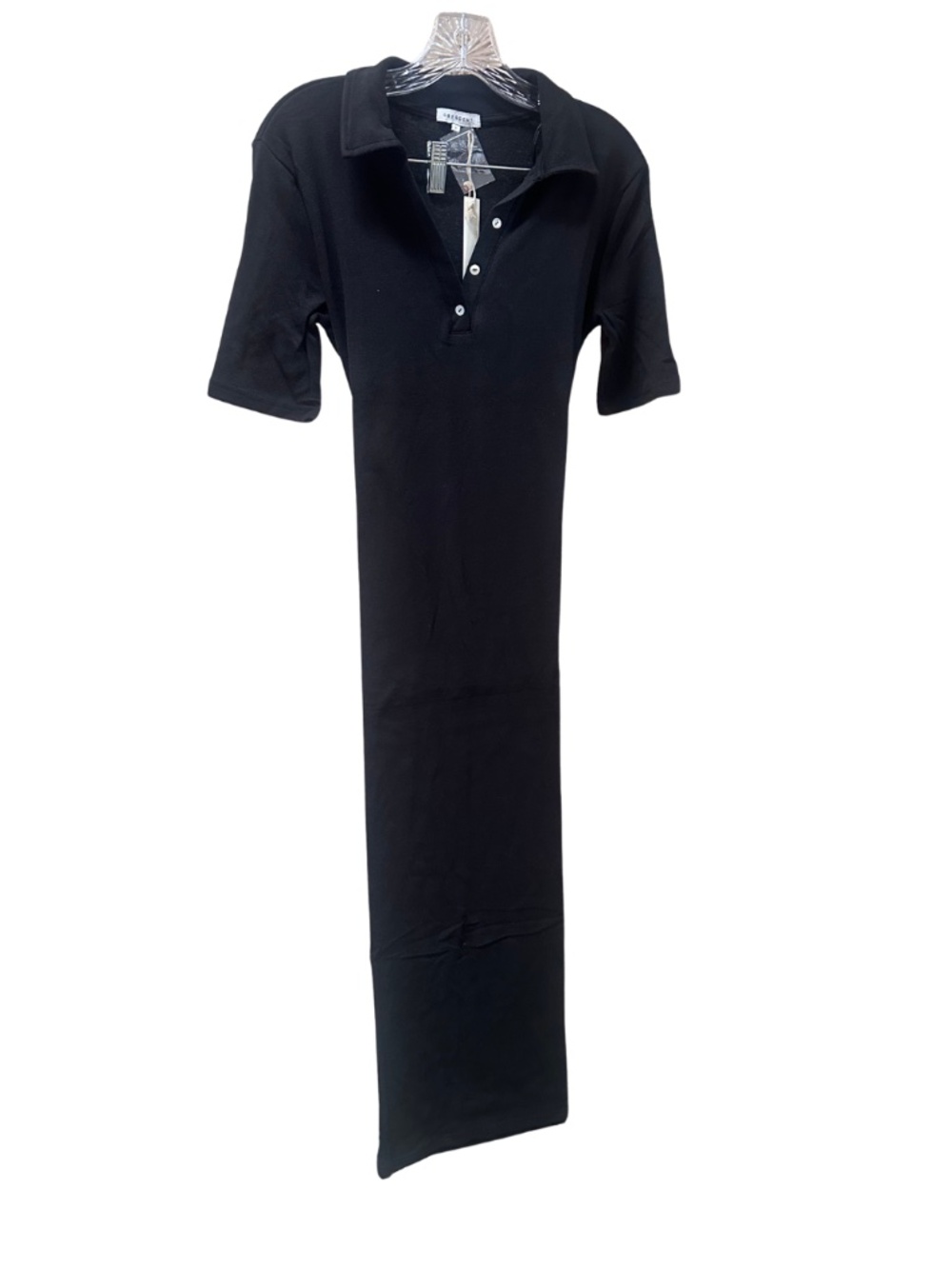 NEW Crescent Black Short Sleeve Polo Maxi Dress - Women's Medium